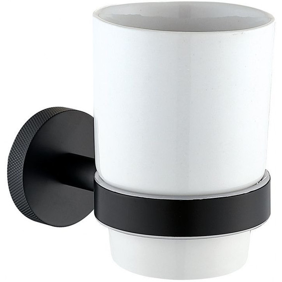 Стакан для зубных щеток Allen Brau Priority 6.31002-31, цвет белый/чёрный матовый - фото 