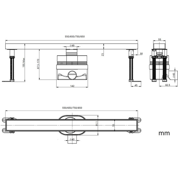 Трап Allen Brau Priority 75 см 9.50009.BN, никель браш - фото 3