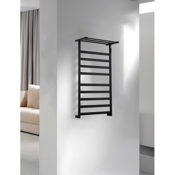 Полотенцесушитель электрический Wonzon & Woghand Frankfurt с полкой П10 450x900 мм WW-1029-GM, темный графит - фото 5