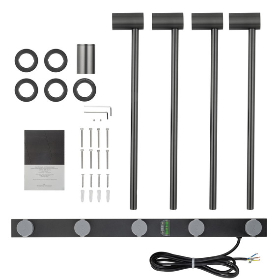 Полотенцесушитель электрический Wonzon & Woghand Hamburg П4 468x665 мм WW-AL314-GM, темный графит - фото 5