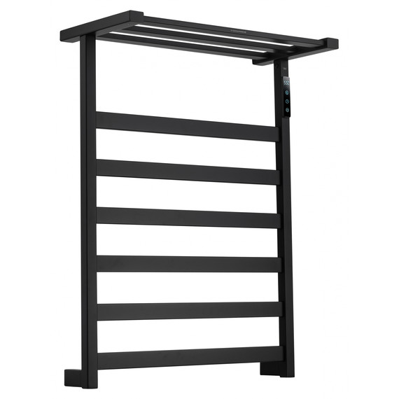 Полотенцесушитель электрический Wonzon & Woghand Frankfurt с полкой П6 450x640 мм WW-A1026-MB, чёрный - фото 