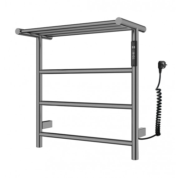Полотенцесушитель электрический Wonzon & Woghand Bonn с полкой П4 450x500 мм WW-AL402-GM, темный графит - фото 