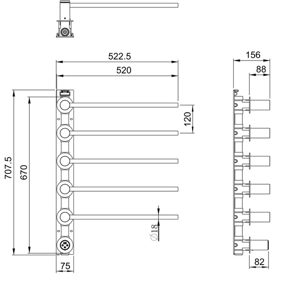 Полотенцесушитель электрический Wonzon & Woghand München П5 523x670 мм WW-A355-GM, темный графит - фото 5