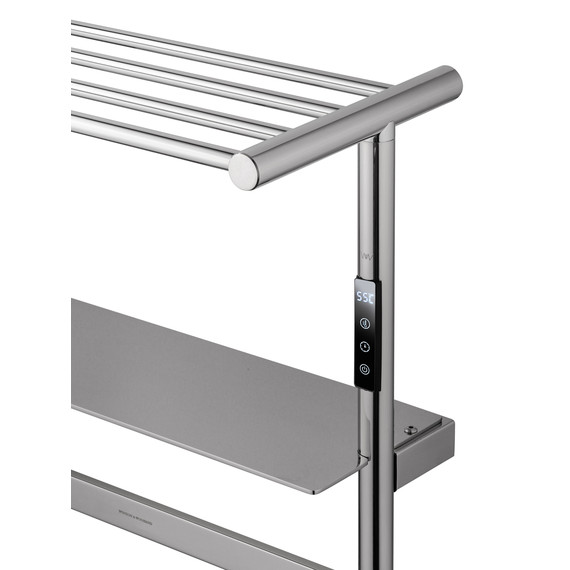 Полотенцесушитель электрический Wonzon & Woghand Düsseldorf с полкой П7 450x862 мм WW-A208-BR, никель - фото 4