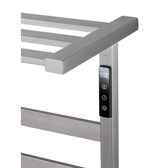 Полотенцесушитель электрический Wonzon & Woghand Frankfurt с полкой П7 450x640 мм WW-A1026-BR, никель - фото 4