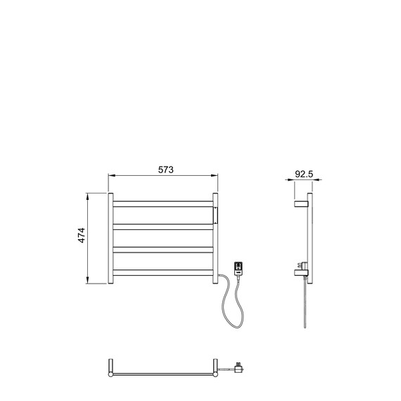 Полотенцесушитель электрический Wonzon & Woghand Essen П4 548x510 мм WW-A404-BR, никель - фото 2