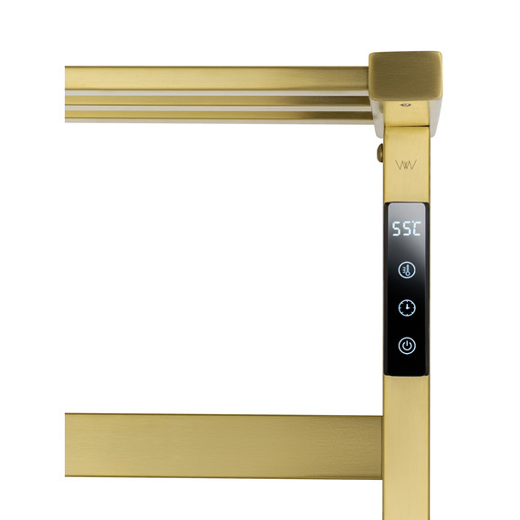 Полотенцесушитель электрический Wonzon & Woghand Frankfurt с полкой П10 450x900 мм WW-1029-BG, золото - фото 4