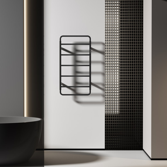 Полотенцесушитель электрический Wonzon & Woghand Wismar П7 450x904 мм WW-AL202-MB, чёрный - фото 5