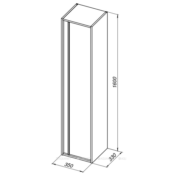 Пенал подвесной Aquanet Lino 35 см 00253909, белый матовый - фото 7