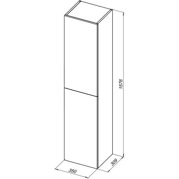 Пенал подвесной Aquanet Алвита New 35 см 00277561, дуб веллингтон белый - фото 6