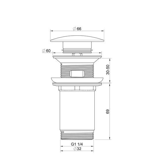 Донный клапан Wonzon & Woghand WW-88SS09-BGM, тёмный графит - фото 2
