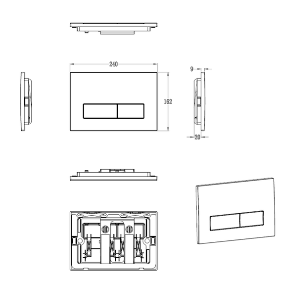 Кнопка смыва Wonzon & Woghand WW-IB224-BG, золото - фото 2