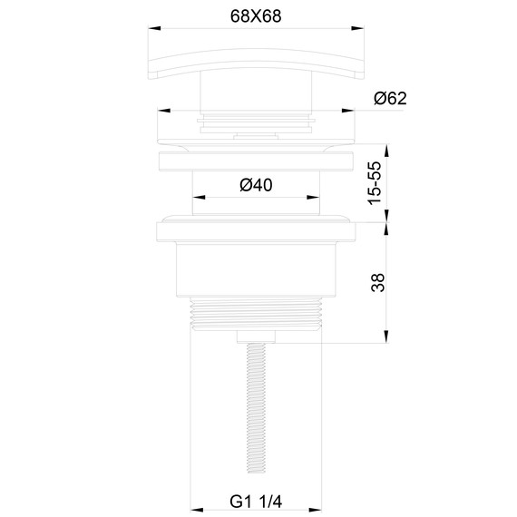 Донный клапан Wonzon & Woghand WW-88SS13-BN, никель - фото 2