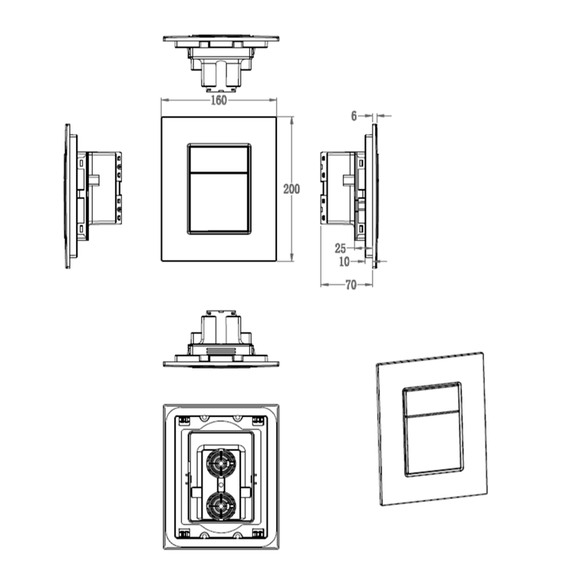 Кнопка смыва Wonzon & Woghand WW-IB256-BG, золото - фото 2