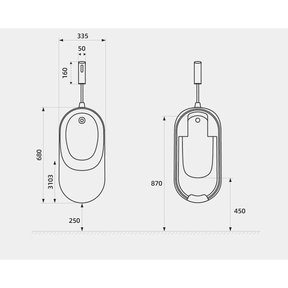 Писсуар подвесной SantiLine SL-6008 - фото 2