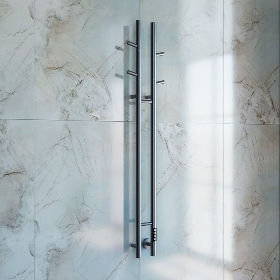 Полотенцесушитель электрический Vincea П2 122x1304 мм VTD-1D2GE, графит (возможность скрытого подключения) - фото 3