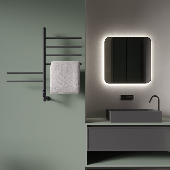 Полотенцесушитель электрический Vincea П6 430x800 мм VTD-1S2CGE, графит (возможность скрытого подключения) - фото 3