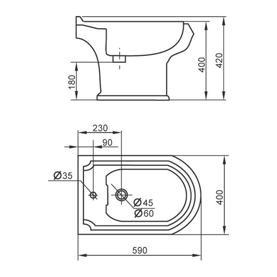 Биде напольное Cezares King Palace CZR-618-T - фото 3