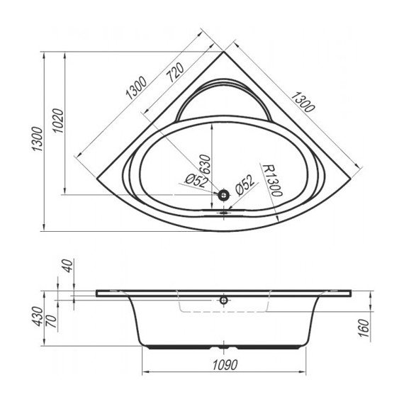 Ванна акриловая Kolpa-San Royal 130x130 см, Размер - мм: 1300х1300 - фото 8