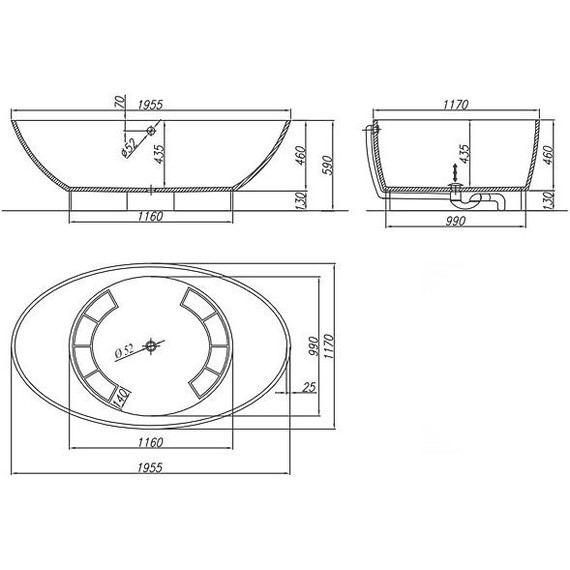 Ванна отдельностоящая Kolpa-San Tristan FS 196x117 см - фото 4
