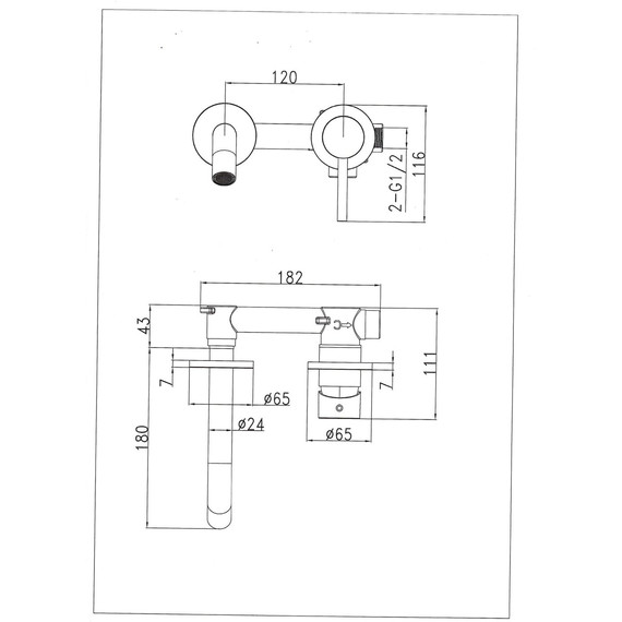 Смеситель для раковины настенный SantiLine SL-9005MB (со скрытой частью) чёрный матовый - фото 2