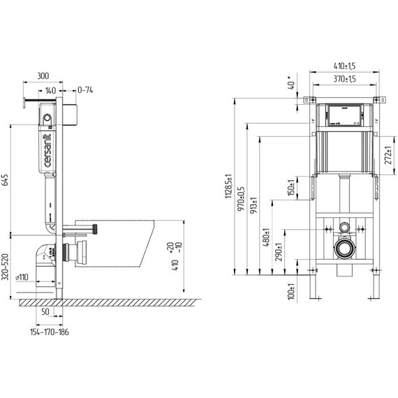 Инсталляция для подвесного унитаза Cersanit Aqua Prime M A68179 - фото 13