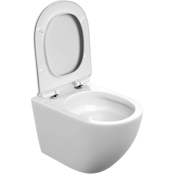 Унитаз подвесной безободковый Cersanit Brasko Vortex DPL EO Slim A68915 с тонкой крышкой микролифт (система смыва Торнадо) - фото 6