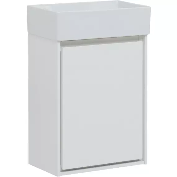 Тумба подвесная с раковиной Aquanet Милан 45 см 00339962, белый глянец - фото 