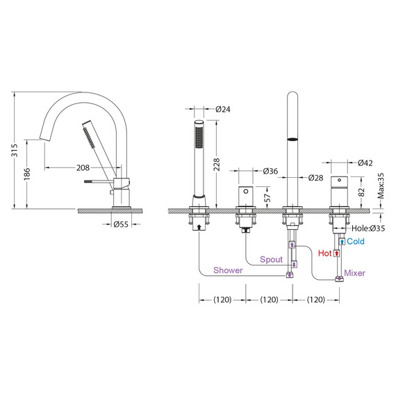 Смеситель для ванны Timo Saona 2320/00Y - фото 3