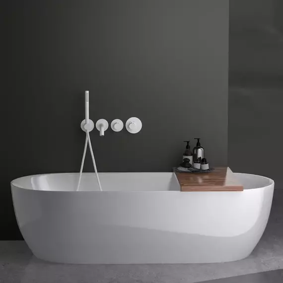 Смеситель для ванны с термостатом Timo Saona 2324/16YSM (со скрытой частью) белый матовый - фото 5