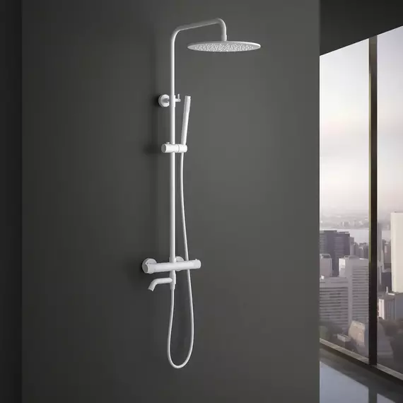 Душевая стойка для ванны с термостатом Timo Saona SX-2380/16, белый матовый - фото 3