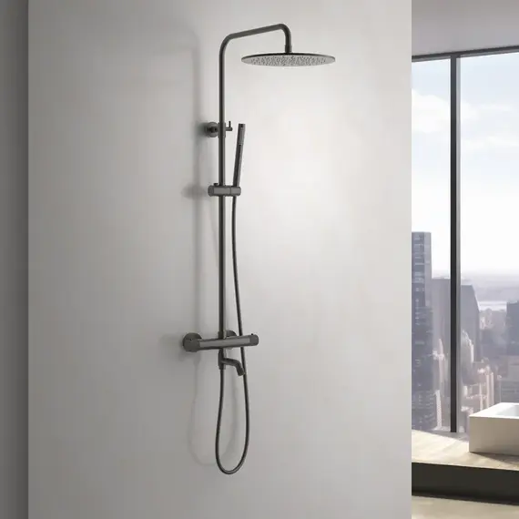 Душевая стойка для ванны с термостатом Timo Saona SX-2380/18, чёрное золото - фото 2