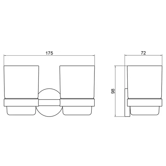 Стакан двойной для зубных щеток Timo Saona 13034/16, цвет белый матовый - фото 2