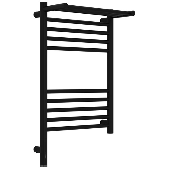 Полотенцесушитель электрический Сунержа Богема 3.1 с полкой П10 400x720 мм 31-6006-6040 L, чёрный матовый - фото 