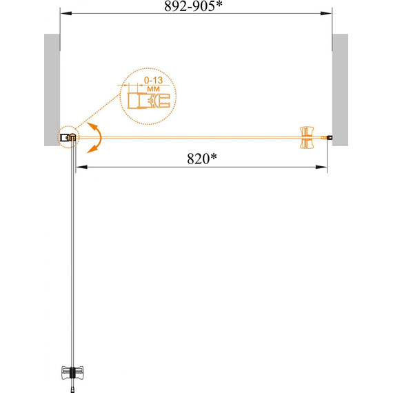 Душевая дверь Cezares 90 см ECO-O-B-1-90-P-Cr, хром/матовое - фото 7