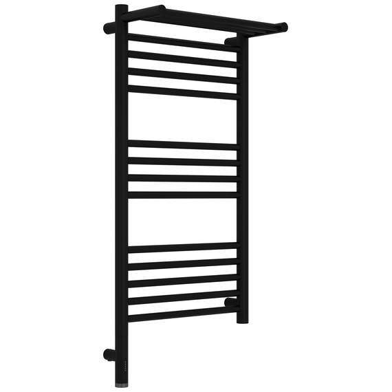 Полотенцесушитель электрический Сунержа Богема 3.1 с полкой П14 400x920 мм 31-6006-8040 L, чёрный матовый - фото 