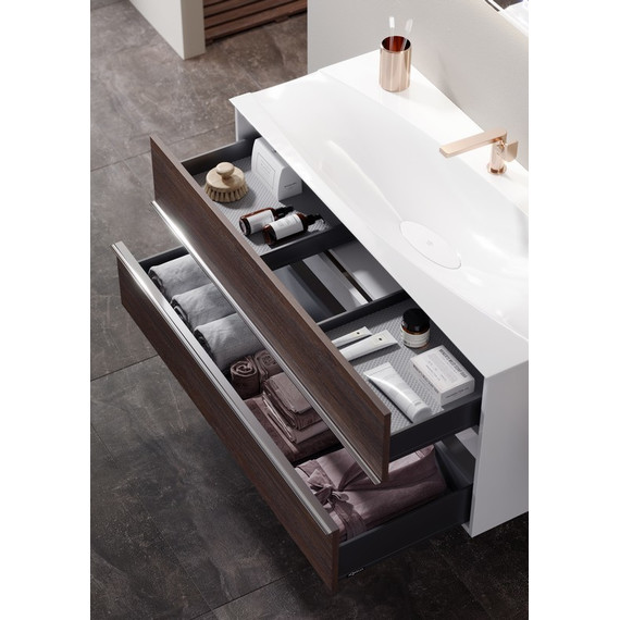 Тумба подвесная с раковиной Aqwella Clarberg Evolution 120 см EV0112CD, белый/крафт - фото 6