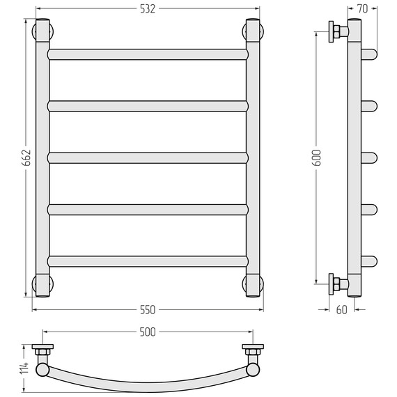Полотенцесушитель водяной Сунержа Галант+ П5 500x660 мм 032-0200-6050, золото матовое - фото 3