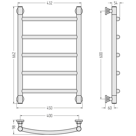 Полотенцесушитель водяной Сунержа Галант+ П5 400x660 мм 32-0200-6040, золотой шёлк - фото 3