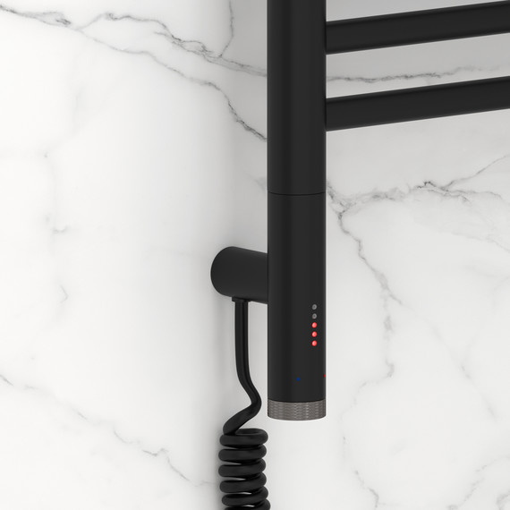 Полотенцесушитель электрический Сунержа Богема 3.1 П9 300x620 мм (прямая перемычка) 31-6004-5030 L, чёрный матовый - фото 3