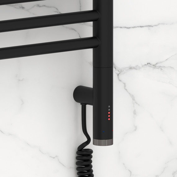 Полотенцесушитель электрический Сунержа Богема 3.1 П9 300x620 мм (прямая перемычка) 31-6005-5030 R, чёрный матовый - фото 3