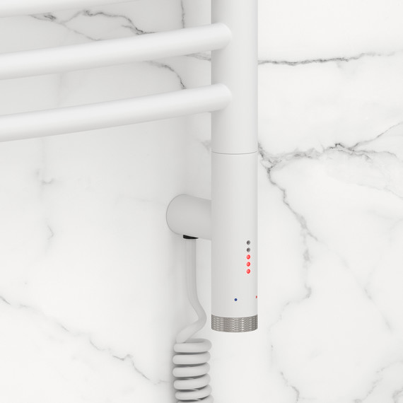 Полотенцесушитель электрический Сунержа Богема 3.1 П11 400x720 мм (выгнутая перемычка) 30-6003-6040 R, белый матовый - фото 3