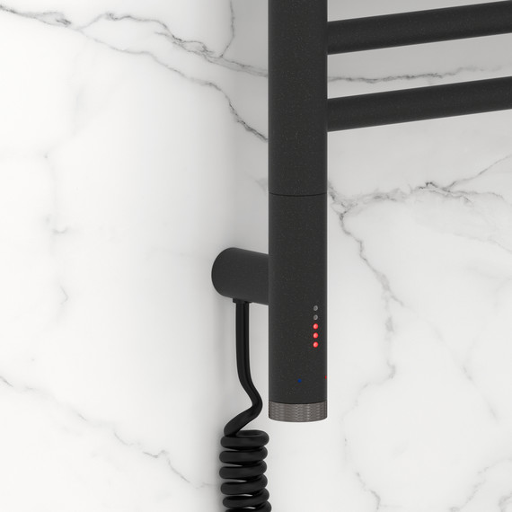 Полотенцесушитель электрический Сунержа Богема 3.1 с полкой П16 500x1120 мм 15-6006-1050 L, тёмный титан муар - фото 3