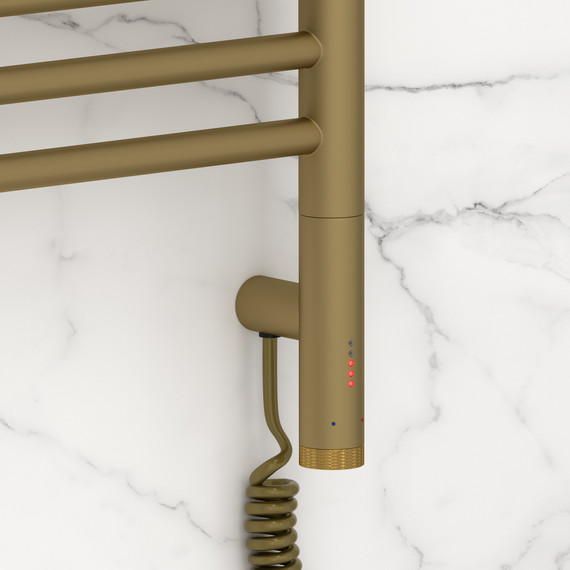 Полотенцесушитель электрический Сунержа Богема 3.1 с полкой П16 500x1120 мм 032-6007-1050 R, золото матовое - фото 3