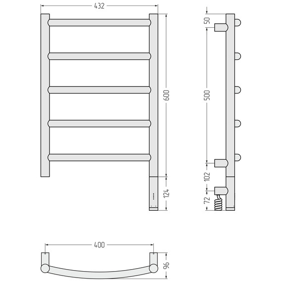 Полотенцесушитель электрический Сунержа Галант 3.1 П5 400x720 мм 071-6001-6040 R, сатин - фото 4