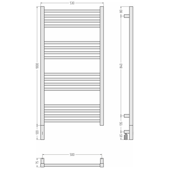 Полотенцесушитель электрический Сунержа Модус 3.1 П16 500x1120 мм 051-5900-1050 L, состаренная латунь - фото 4