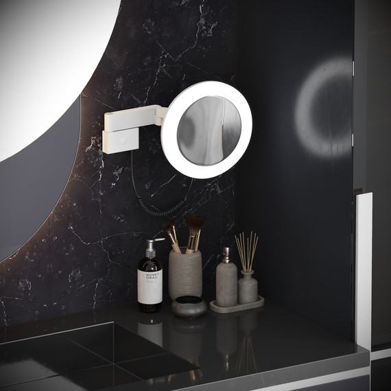 Зеркало косметическое настенное Timo Saona 13374/16, белый матовый - фото 2