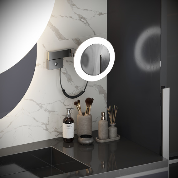 Зеркало косметическое настенное Timo Saona 13374/18, чёрное золото - фото 2