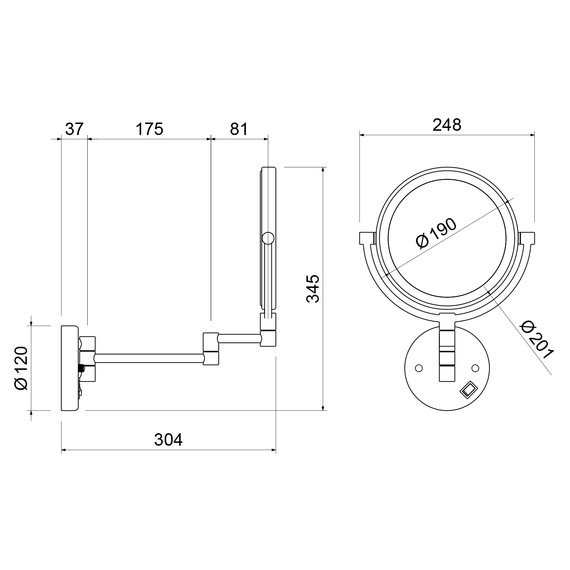 Зеркало косметическое Timo Saona 13376/16, цвет белый матовый - фото 2