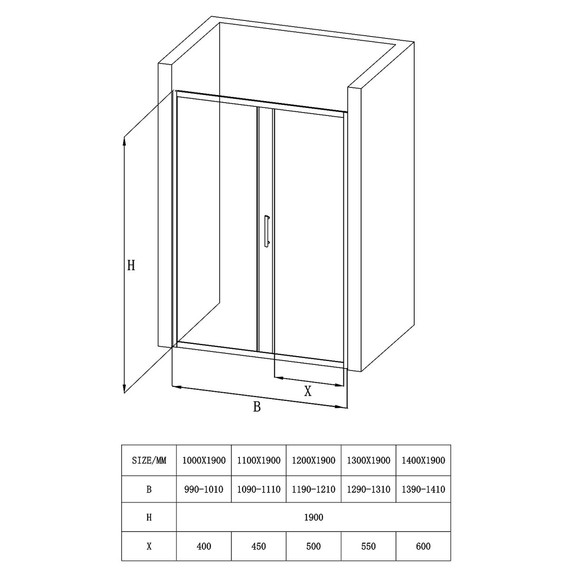Душевая дверь Loranto 100 см CS-AB03B-100, чёрный матовый/прозрачное - фото 6